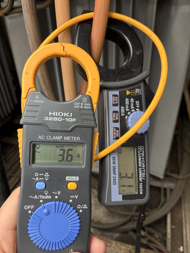 フレキシブルCTクランプと共立2433で負荷電流の測定